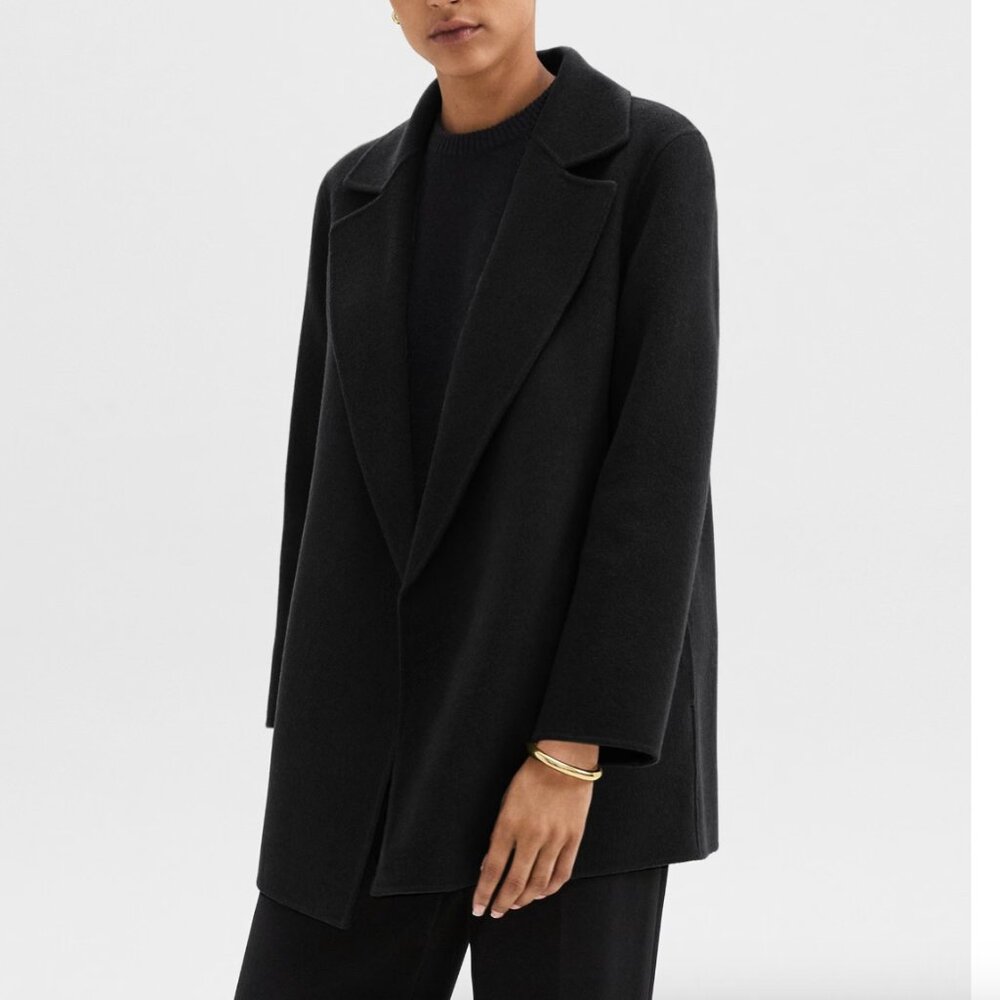 Theory Clairene Jacket in Double-Face Wool-Cashmere coat XXL Black